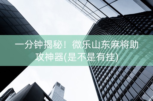 一分钟揭秘！微乐山东麻将助攻神器(是不是有挂)