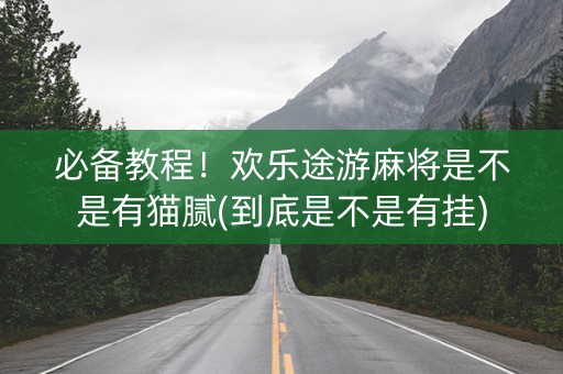 必备教程！欢乐途游麻将是不是有猫腻(到底是不是有挂)