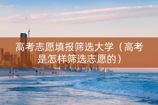 高考志愿填报筛选大学（高考是怎样筛选志愿的）