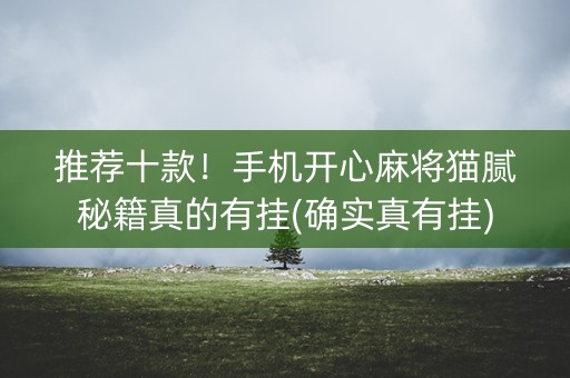推荐十款！手机开心麻将猫腻秘籍真的有挂(确实真有挂)