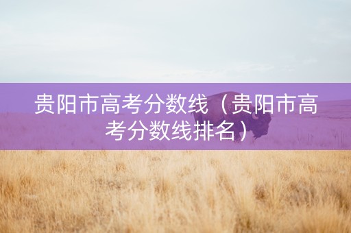贵阳市高考分数线（贵阳市高考分数线排名）