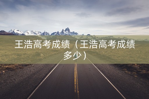 王浩高考成绩（王浩高考成绩多少）