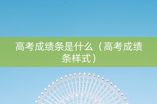 高考成绩条是什么（高考成绩条样式）