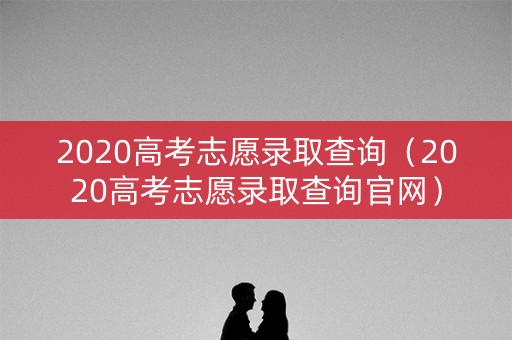 2020高考志愿录取查询（2020高考志愿录取查询官网）