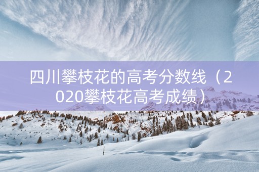 四川攀枝花的高考分数线（2020攀枝花高考成绩）