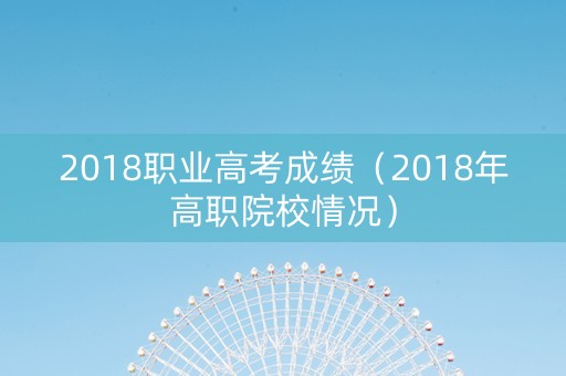 2018职业高考成绩（2018年高职院校情况）