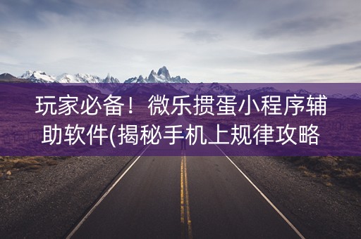 玩家必备！微乐掼蛋小程序辅助软件(揭秘手机上规律攻略)