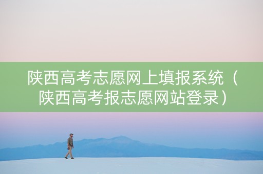 陕西高考志愿网上填报系统（陕西高考报志愿网站登录）