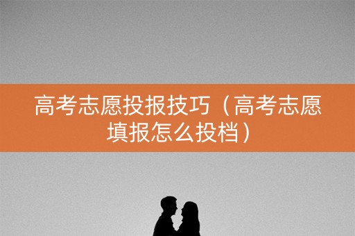 高考志愿投报技巧（高考志愿填报怎么投档）