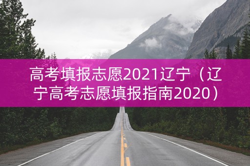 高考填报志愿2021辽宁（辽宁高考志愿填报指南2020）