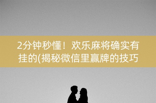 2分钟秒懂！欢乐麻将确实有挂的(揭秘微信里赢牌的技巧)