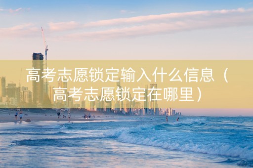 高考志愿锁定输入什么信息（高考志愿锁定在哪里）