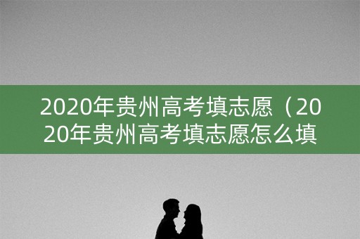 2020年贵州高考填志愿（2020年贵州高考填志愿怎么填）