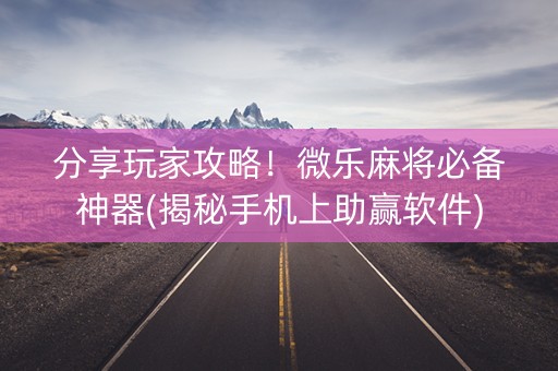 分享玩家攻略！微乐麻将必备神器(揭秘手机上助赢软件)