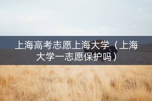 上海高考志愿上海大学（上海大学一志愿保护吗）