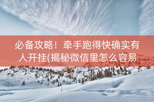 必备攻略！牵手跑得快确实有人开挂(揭秘微信里怎么容易赢)