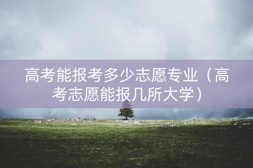 高考能报考多少志愿专业（高考志愿能报几所大学）