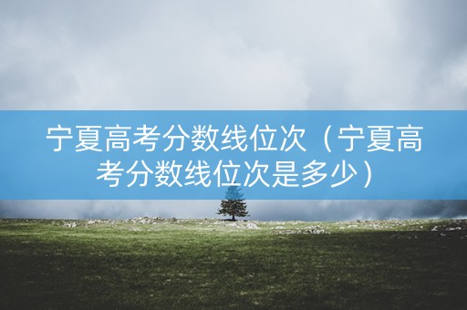 宁夏高考分数线位次（宁夏高考分数线位次是多少）