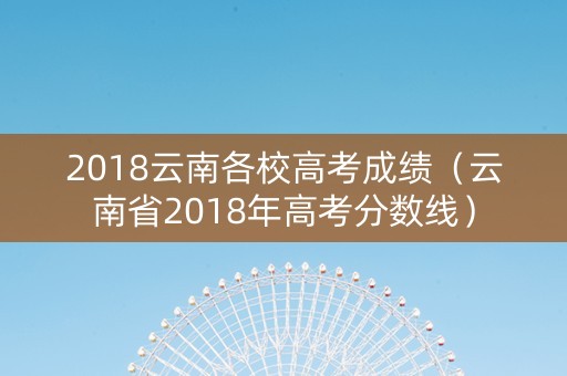 2018云南各校高考成绩（云南省2018年高考分数线）