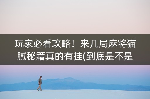 玩家必看攻略！来几局麻将猫腻秘籍真的有挂(到底是不是有挂)