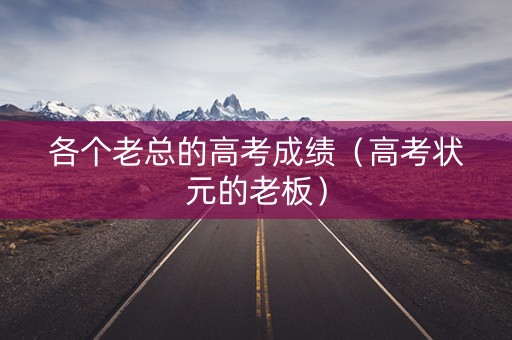 各个老总的高考成绩（高考状元的老板）