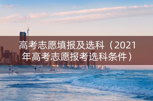高考志愿填报及选科（2021年高考志愿报考选科条件）