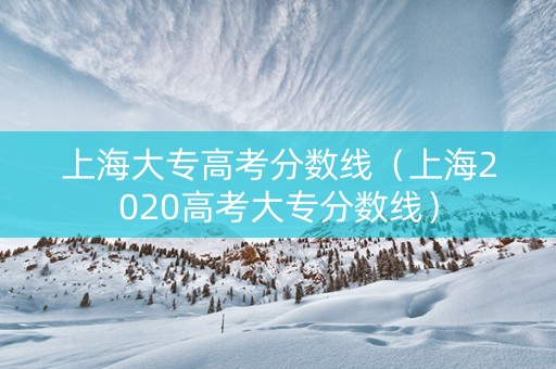 上海大专高考分数线（上海2020高考大专分数线）