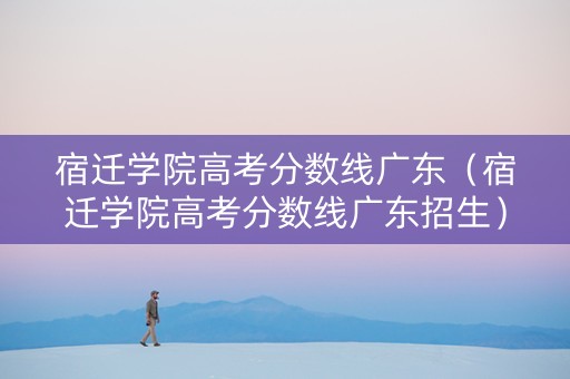 宿迁学院高考分数线广东（宿迁学院高考分数线广东招生）
