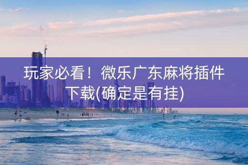 玩家必看！微乐广东麻将插件下载(确定是有挂)