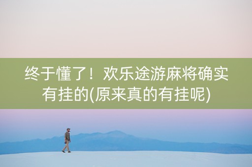 终于懂了！欢乐途游麻将确实有挂的(原来真的有挂呢)