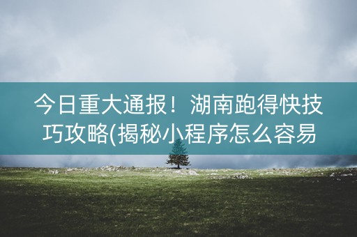 今日重大通报！湖南跑得快技巧攻略(揭秘小程序怎么容易赢)