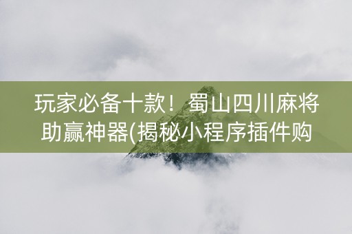 玩家必备十款！蜀山四川麻将助赢神器(揭秘小程序插件购买)