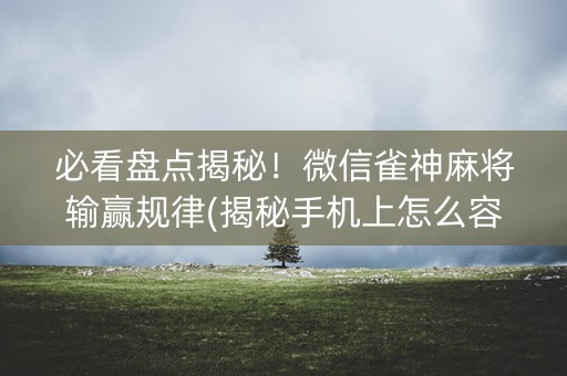 必看盘点揭秘！微信雀神麻将输赢规律(揭秘手机上怎么容易赢)