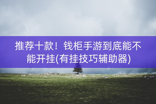推荐十款！钱柜手游到底能不能开挂(有挂技巧辅助器)