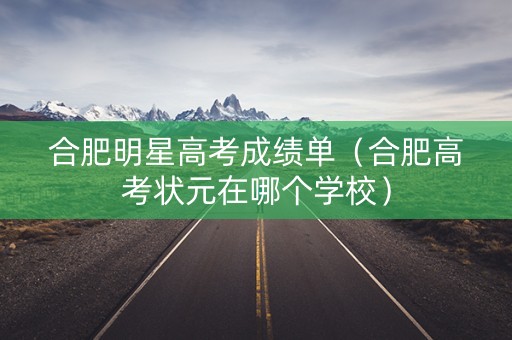 合肥明星高考成绩单（合肥高考状元在哪个学校）