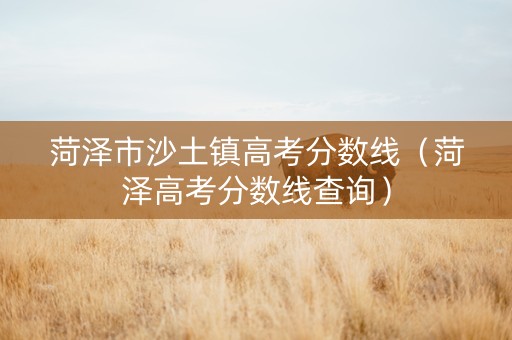 菏泽市沙土镇高考分数线（菏泽高考分数线查询）