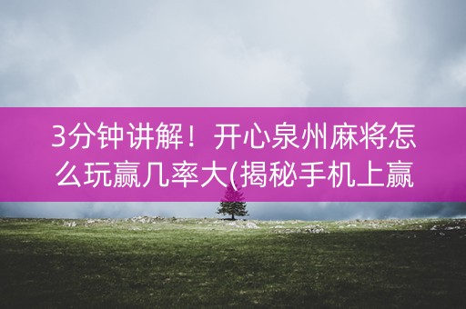 3分钟讲解！开心泉州麻将怎么玩赢几率大(揭秘手机上赢牌的技巧)