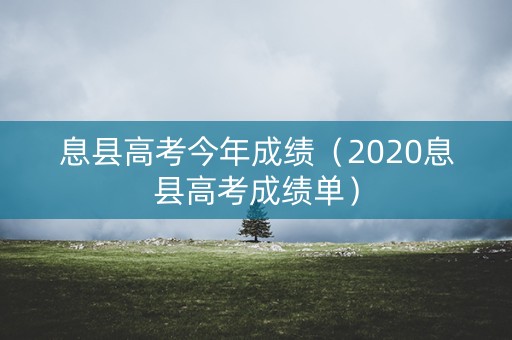 息县高考今年成绩（2020息县高考成绩单）