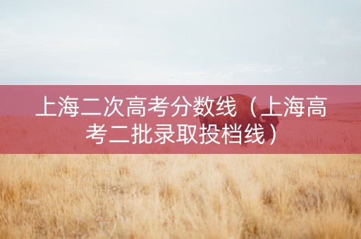 上海二次高考分数线（上海高考二批录取投档线）
