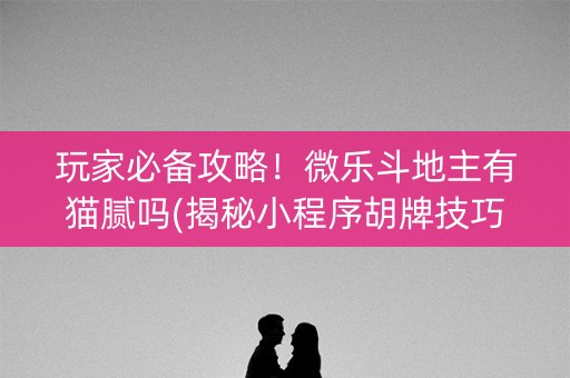玩家必备攻略！微乐斗地主有猫腻吗(揭秘小程序胡牌技巧)