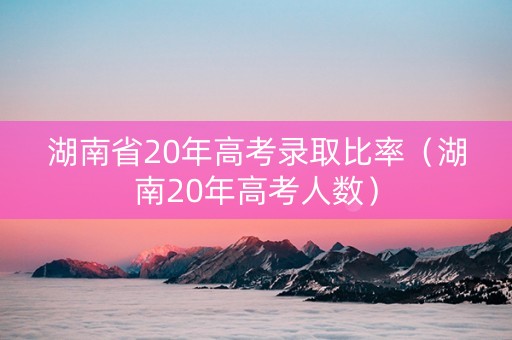 湖南省20年高考录取比率（湖南20年高考人数）