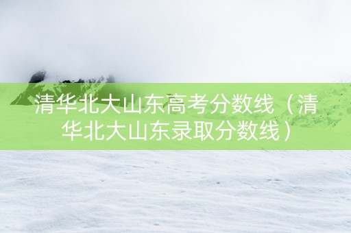 清华北大山东高考分数线（清华北大山东录取分数线）