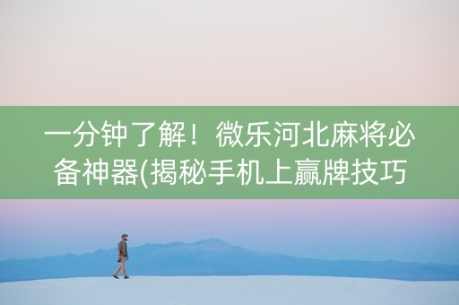 一分钟了解！微乐河北麻将必备神器(揭秘手机上赢牌技巧)