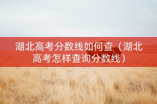 湖北高考分数线如何查（湖北高考怎样查询分数线）