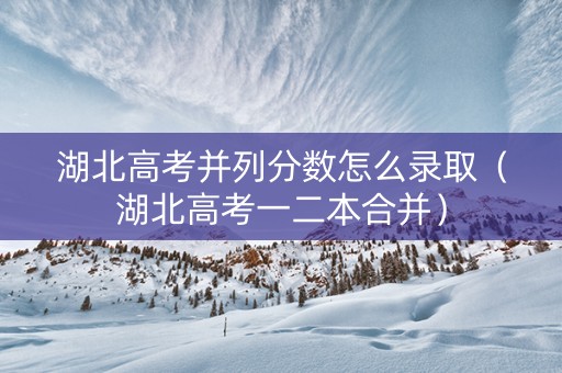 湖北高考并列分数怎么录取（湖北高考一二本合并）