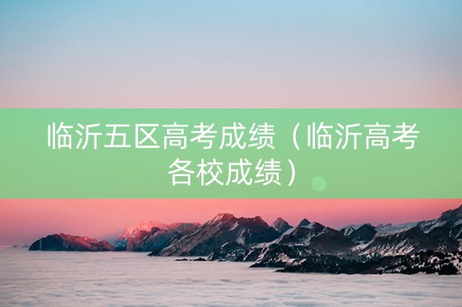 临沂五区高考成绩（临沂高考各校成绩）