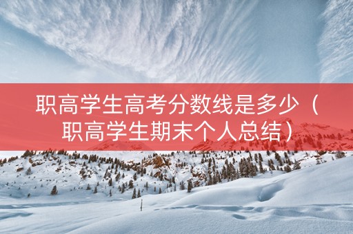 职高学生高考分数线是多少（职高学生期末个人总结）
