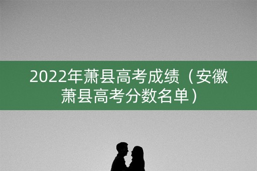 2022年萧县高考成绩（安徽萧县高考分数名单）