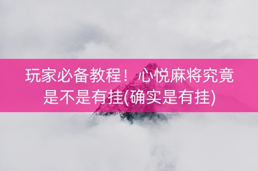 玩家必备教程！心悦麻将究竟是不是有挂(确实是有挂)