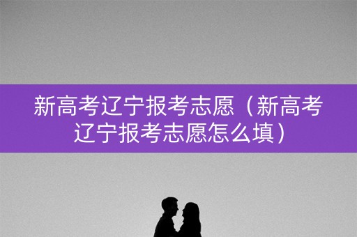 新高考辽宁报考志愿（新高考辽宁报考志愿怎么填）
